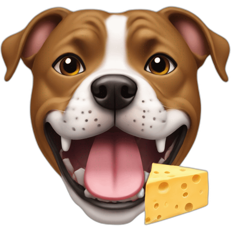 staffie dog eating cheese emoji