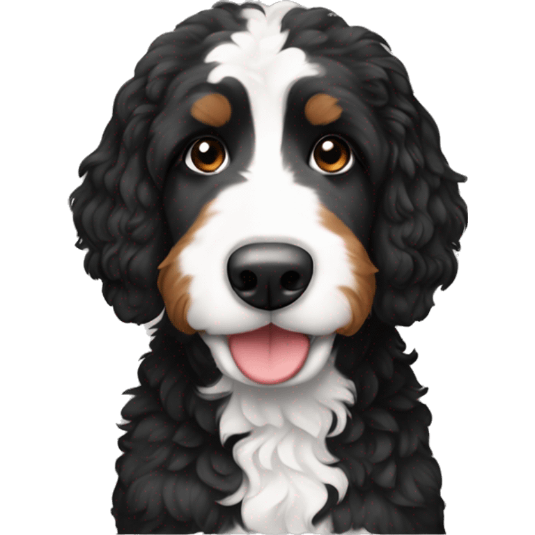 back and white bernedoodle emoji