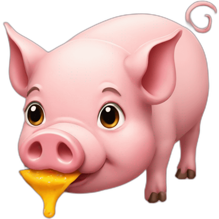 Pig eating  emoji