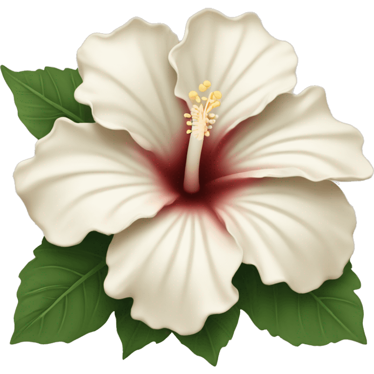 white and beige hibiscus flower  emoji