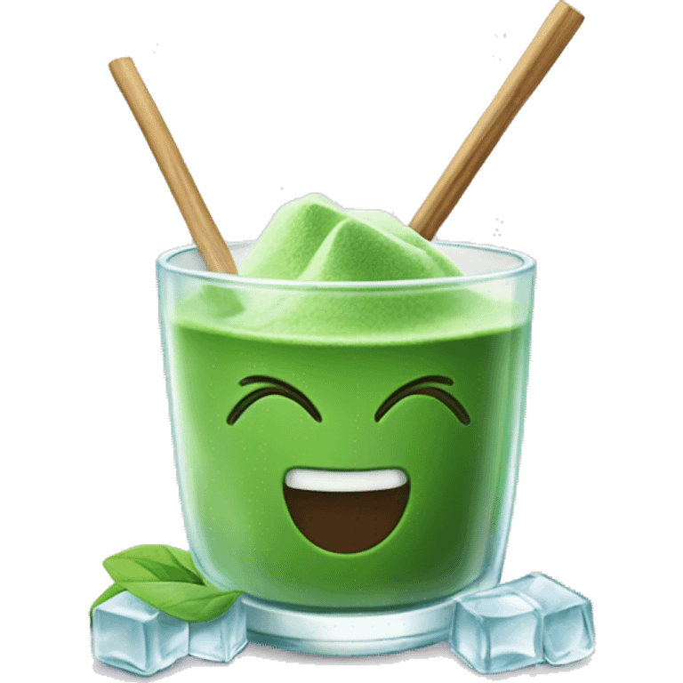 matcha with ice cubes emoji