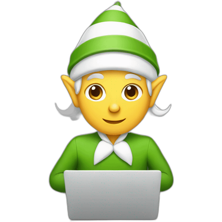 elf typing on laptop emoji