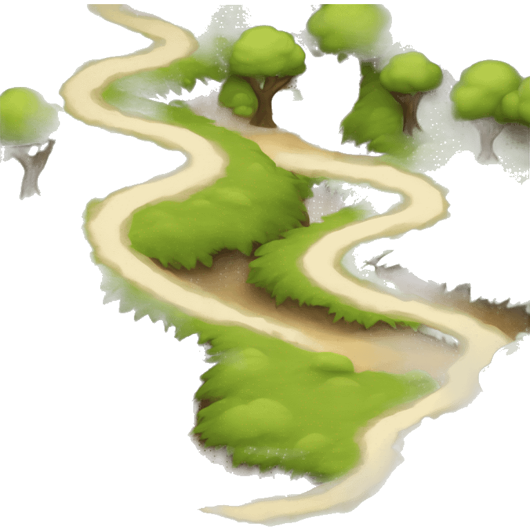 winding dirt path through fores emoji