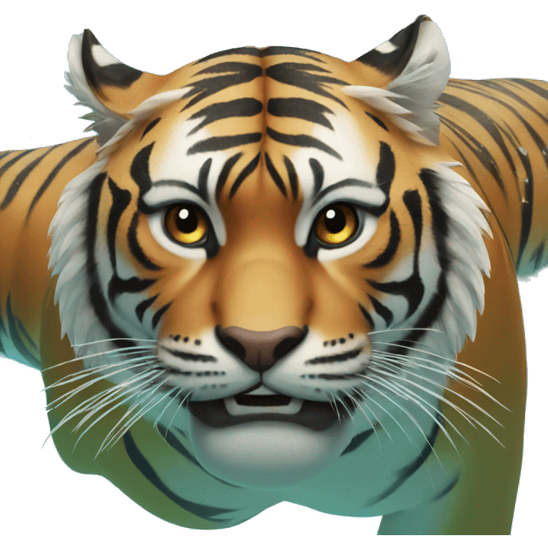 Swimming tiger emoji