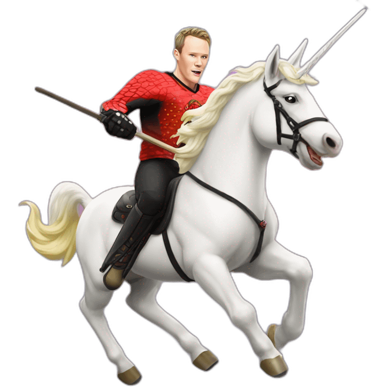 Jonathan Toews riding a unicorn emoji