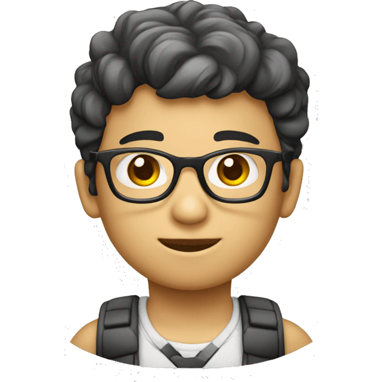 Niño nerd Blanco emoji