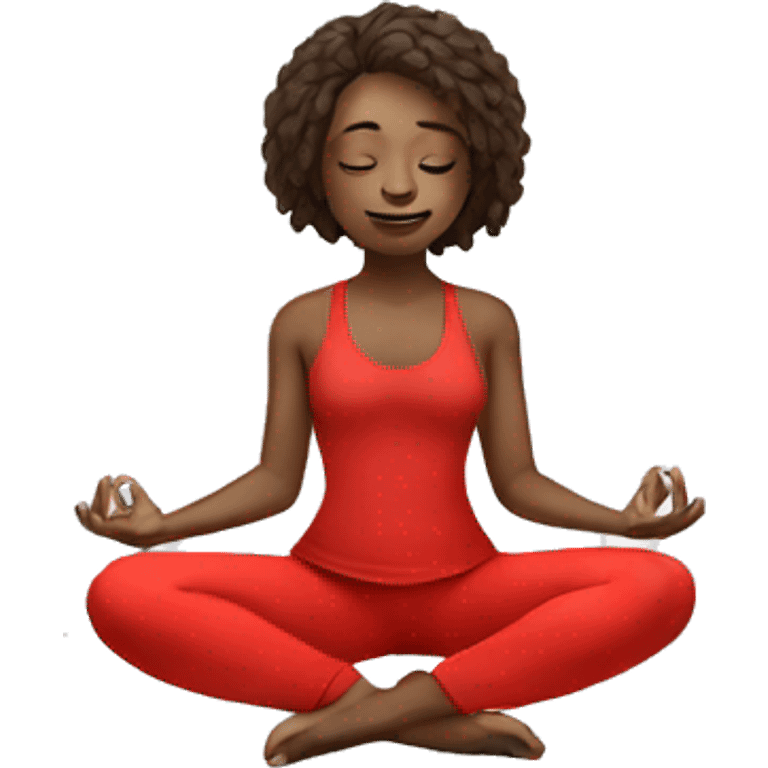  yoga girl in red yoga emoji