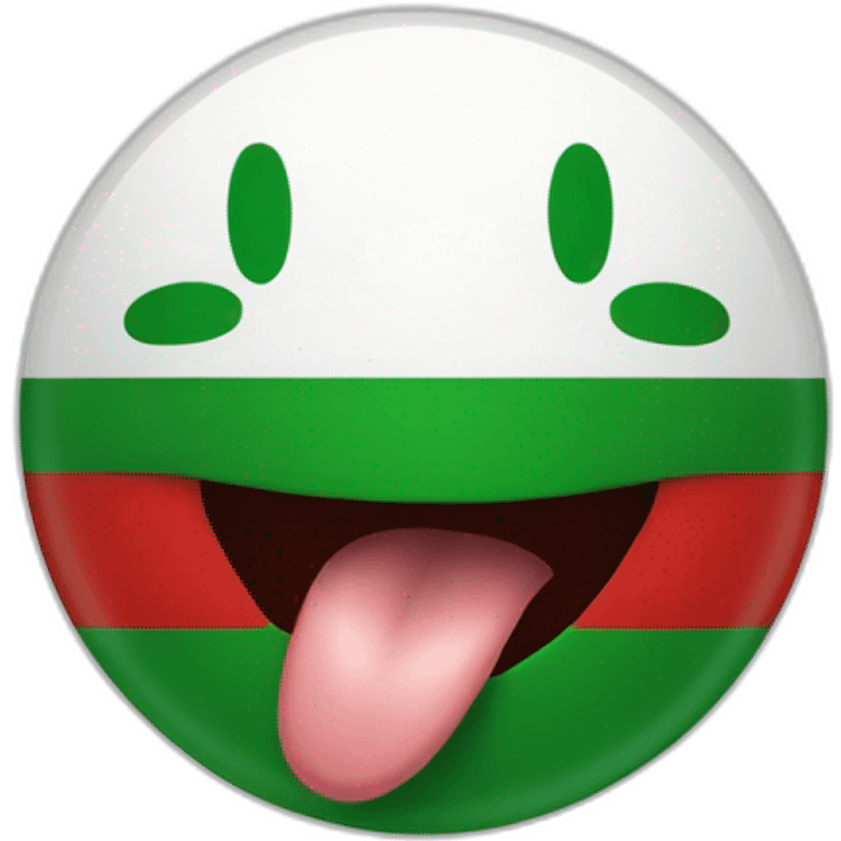 tongue out of mouth in italian flag colours emoji