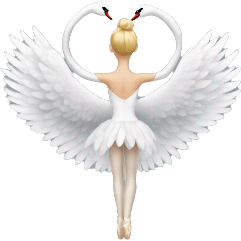 White swan ballerina from the back emoji