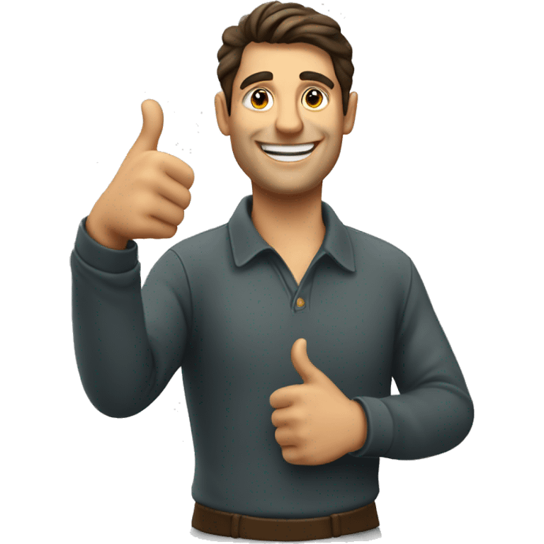 Smiling Italian man showing thumbs up  emoji