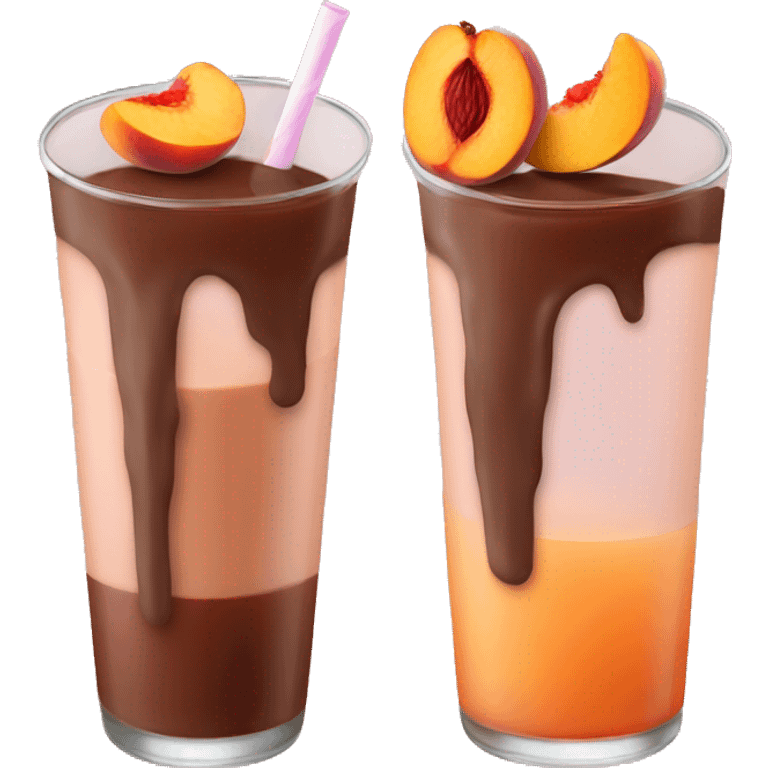 Chocolate and peach juice  emoji