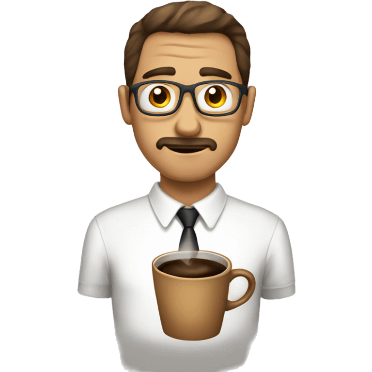 Man with coffee stain on his shirt emoji