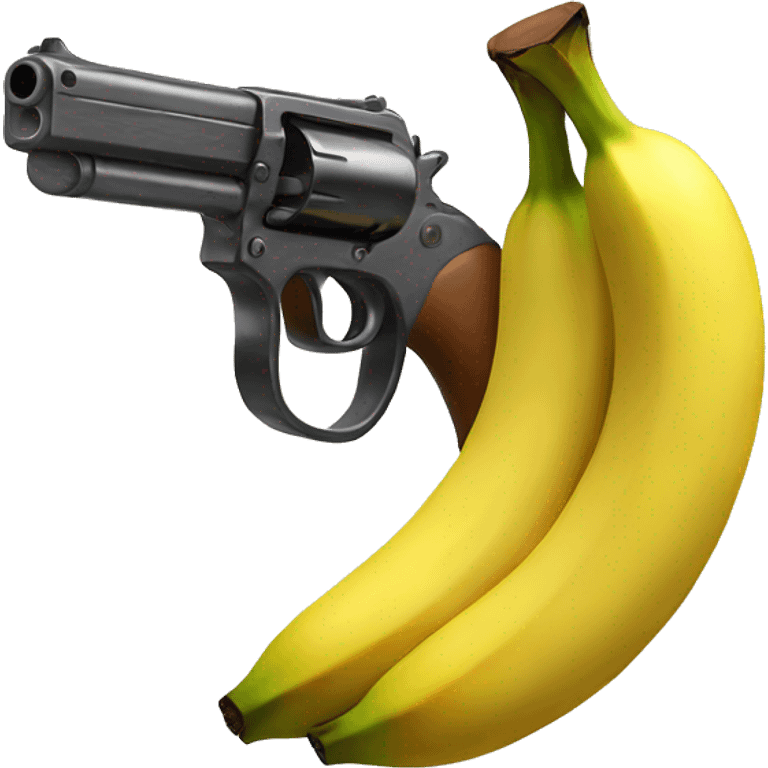 a banana with a gun emoji