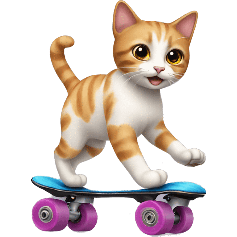 cat rollerskating emoji