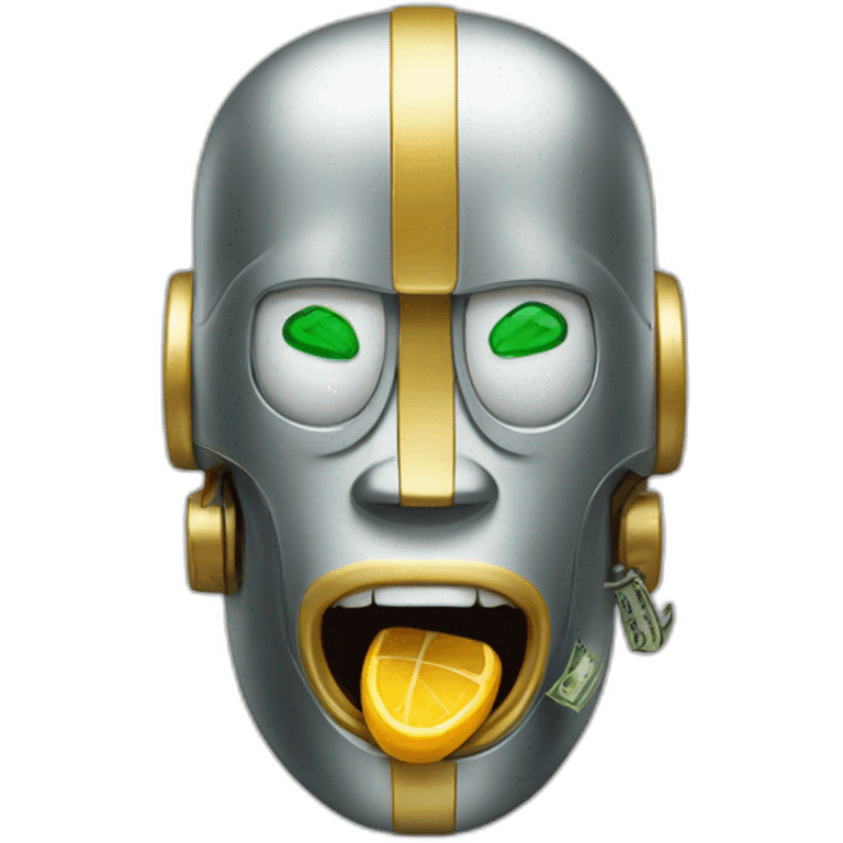 robot money tongue emoji