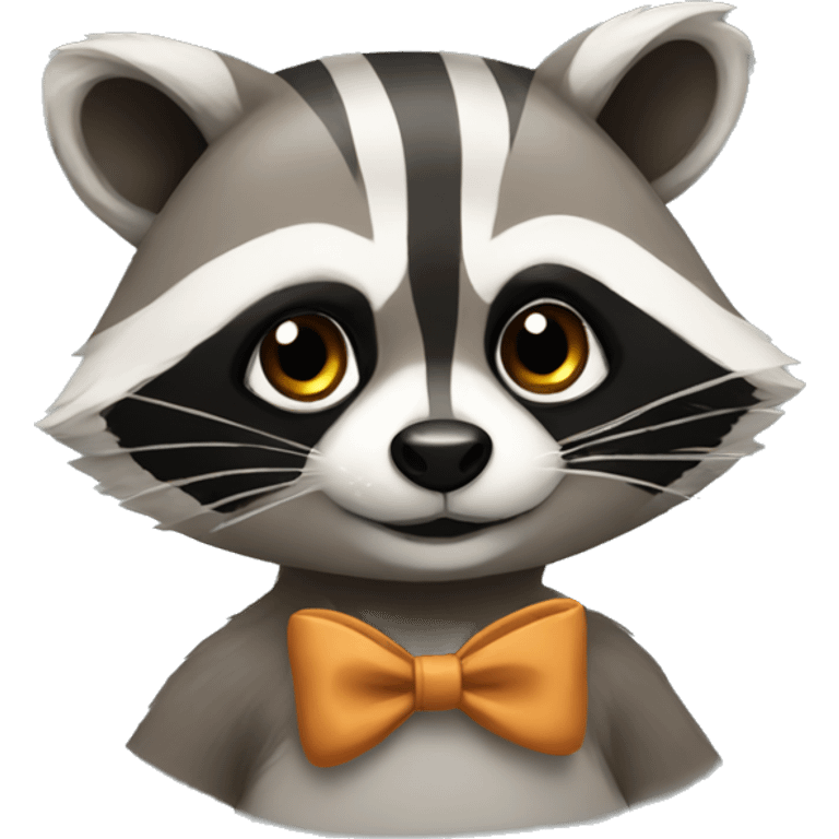 raccoon with bow emoji