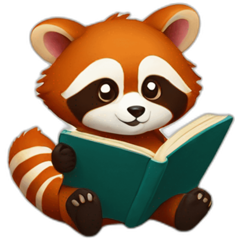 A red panda reading a book emoji