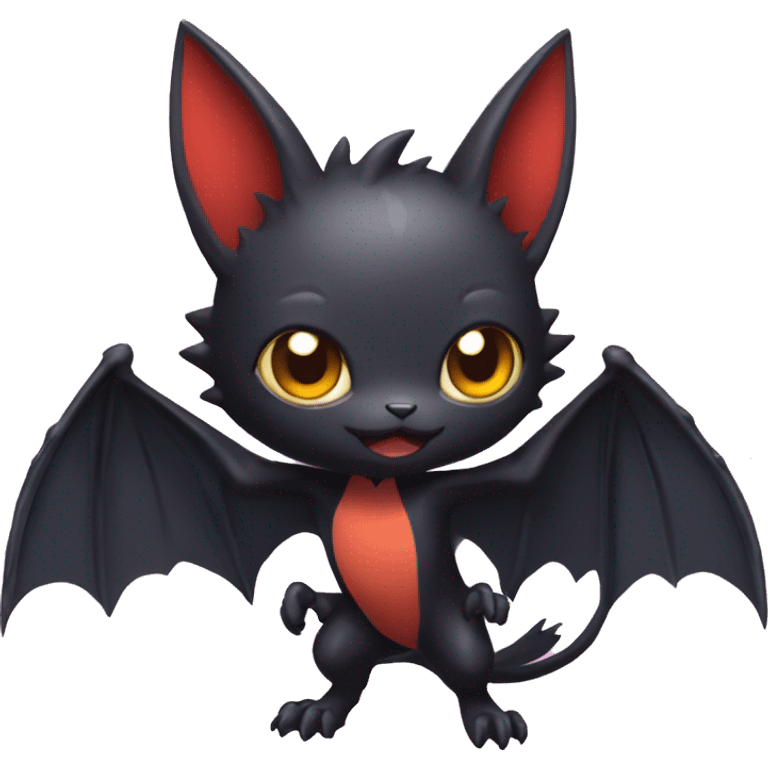  Kawaii Edgy Cool Beautiful Bat-Nargacuga-Litten full body emoji