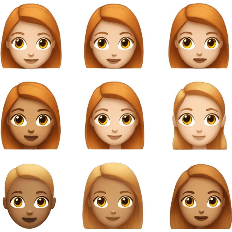 Bitmoji, Girl White, Ginger emoji