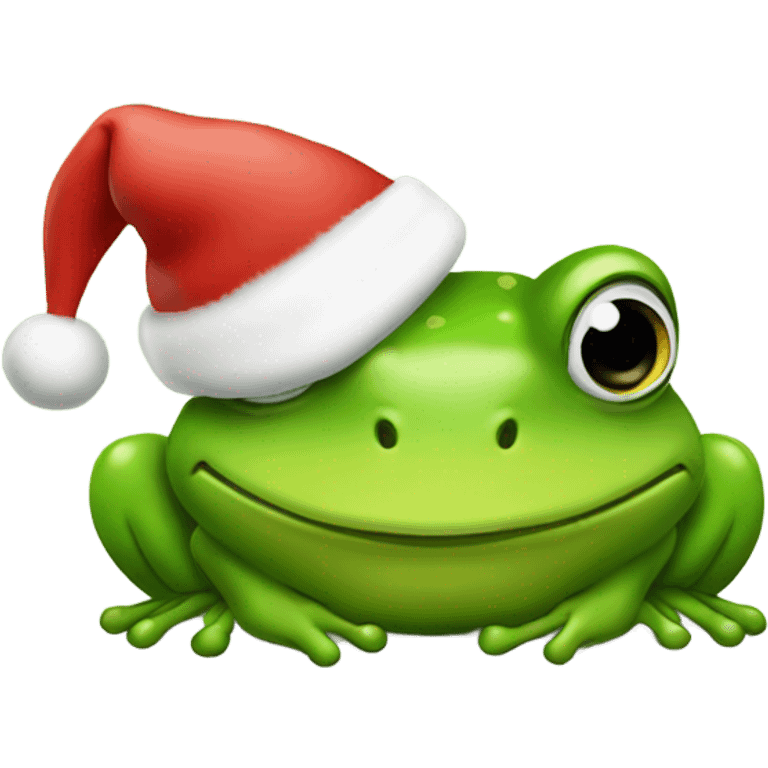 Santa hat on a frog emoji