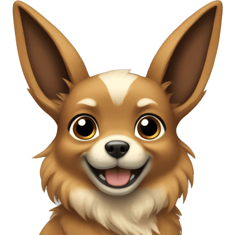 a dog emoji named eevee, as the pokemon. emoji