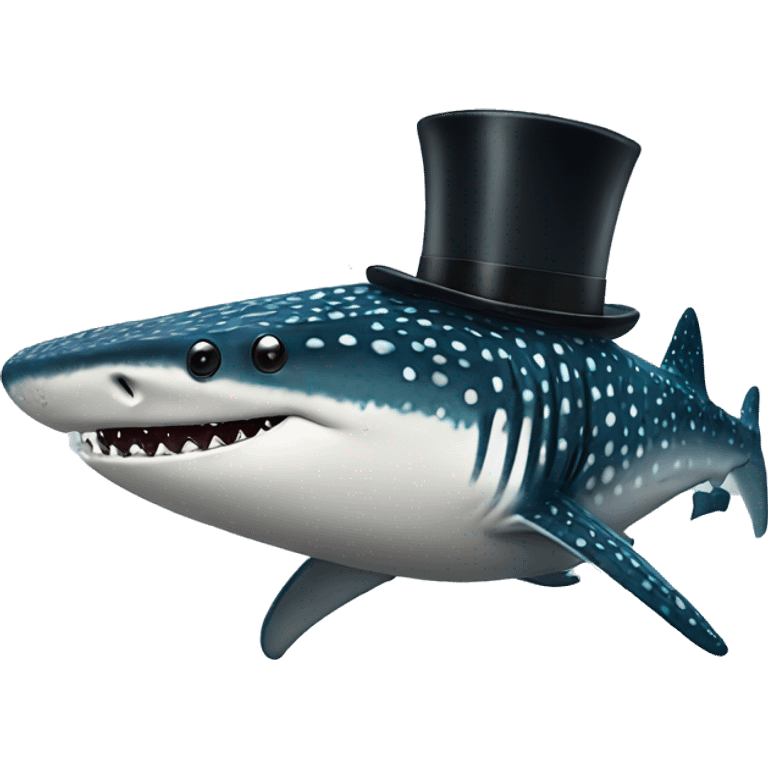 Whale shark with a top hat emoji