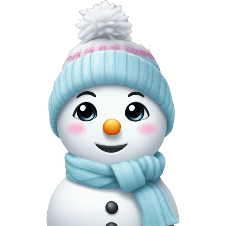 Cute girly snowman emoji