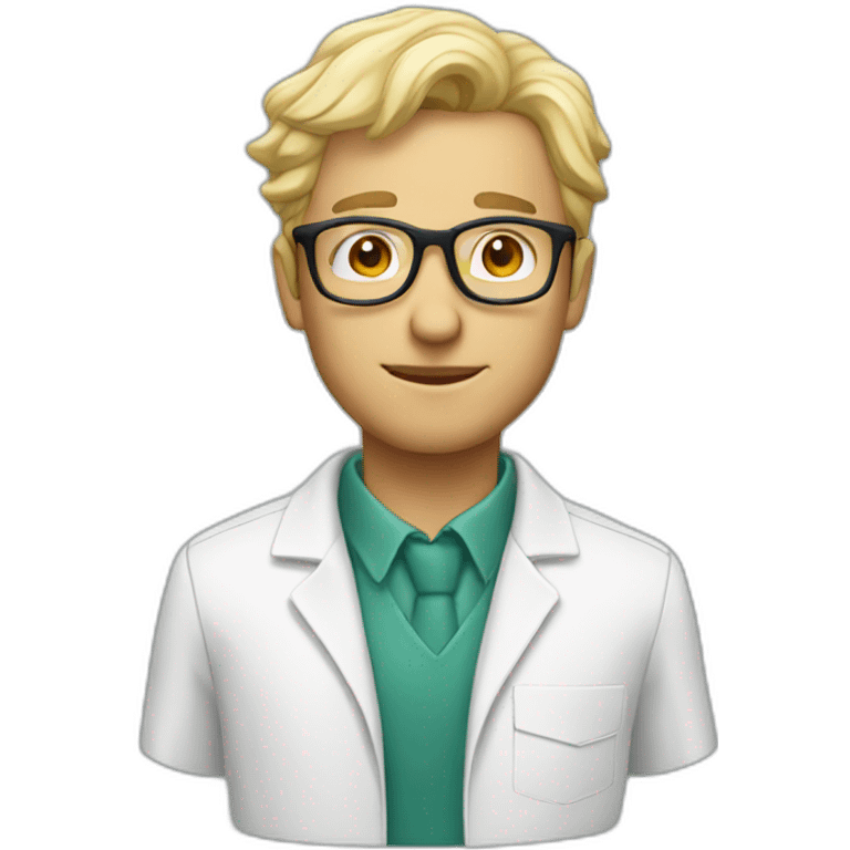 Biologist man glasses blonde emoji