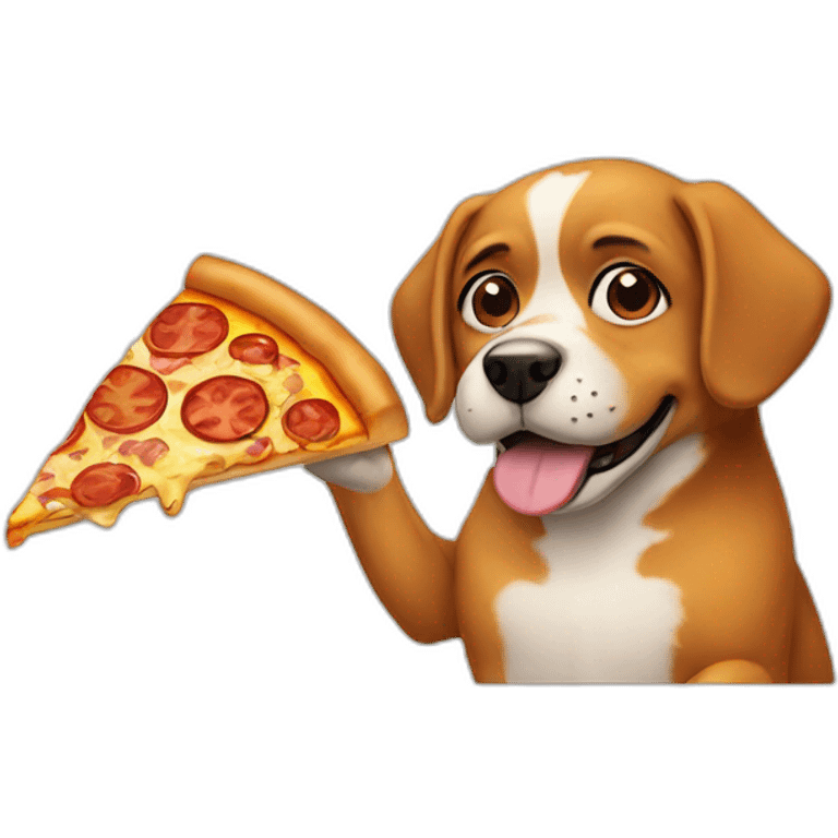 Dog with a pizza emoji