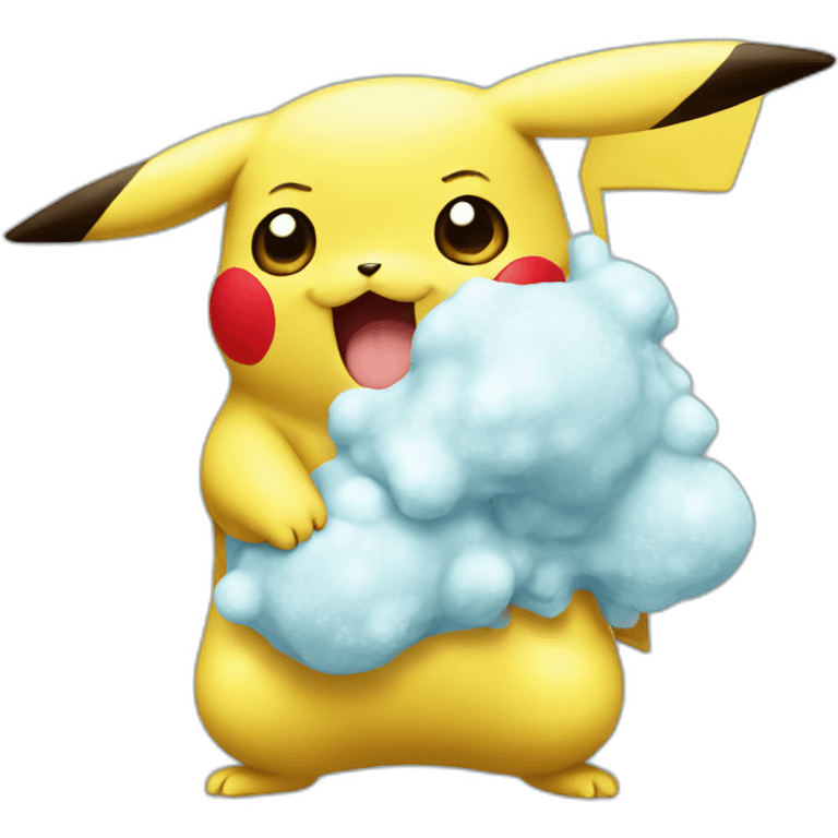 pikachu with a cold emoji