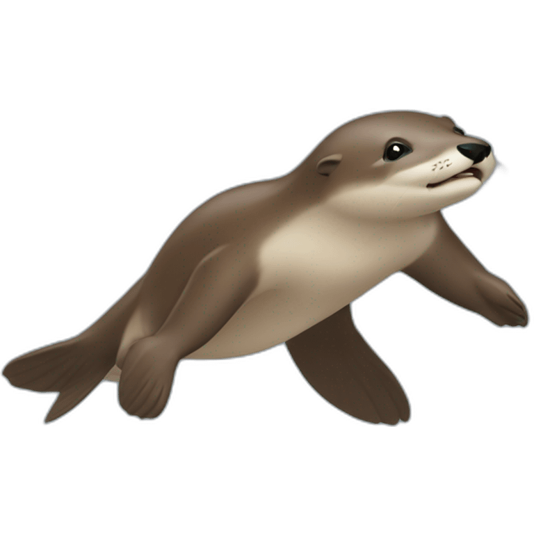 Une loutre sur une secoupe volante  emoji