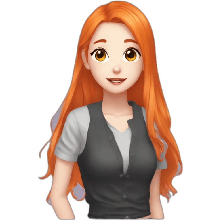 female vtuber,lewis todd,orange hair emoji