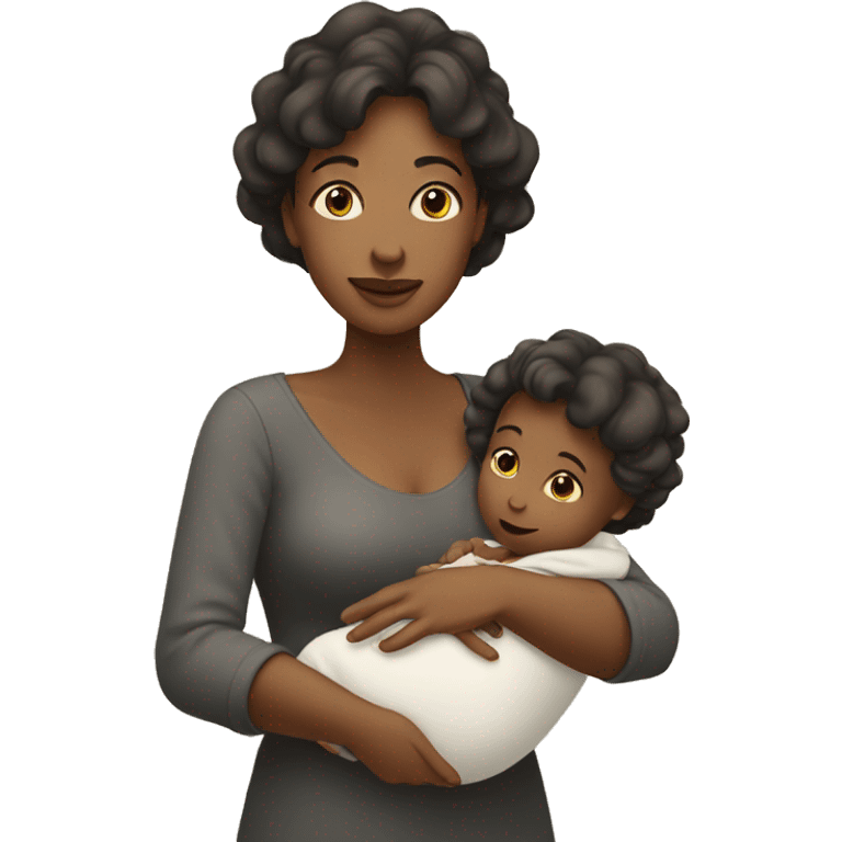 A mother holding a baby in her hands emoji