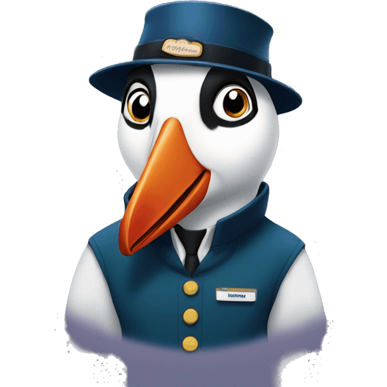 puffin dressed as a hampton inn employee emoji