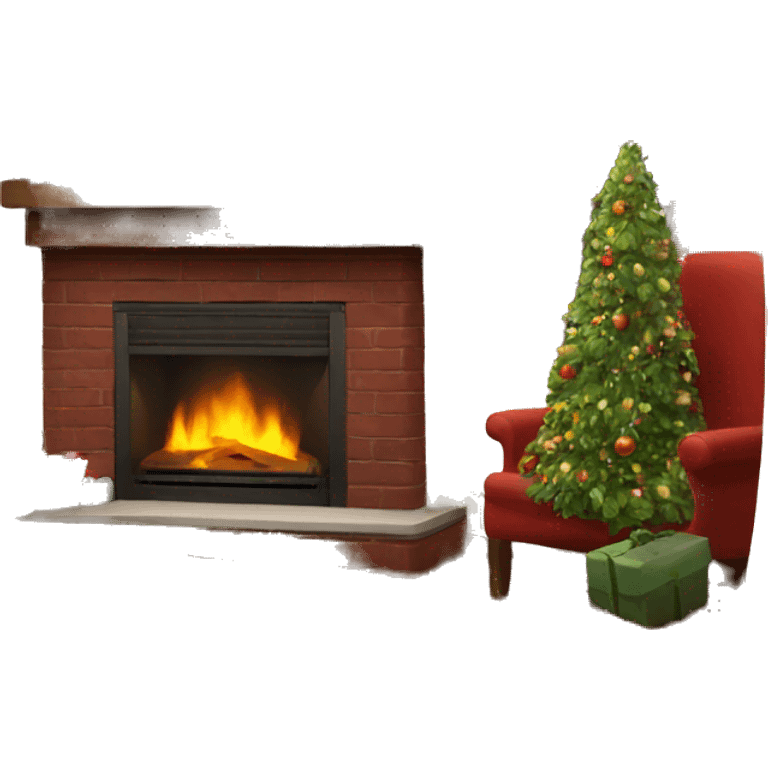 asthetic clean Christmas fireplace  emoji