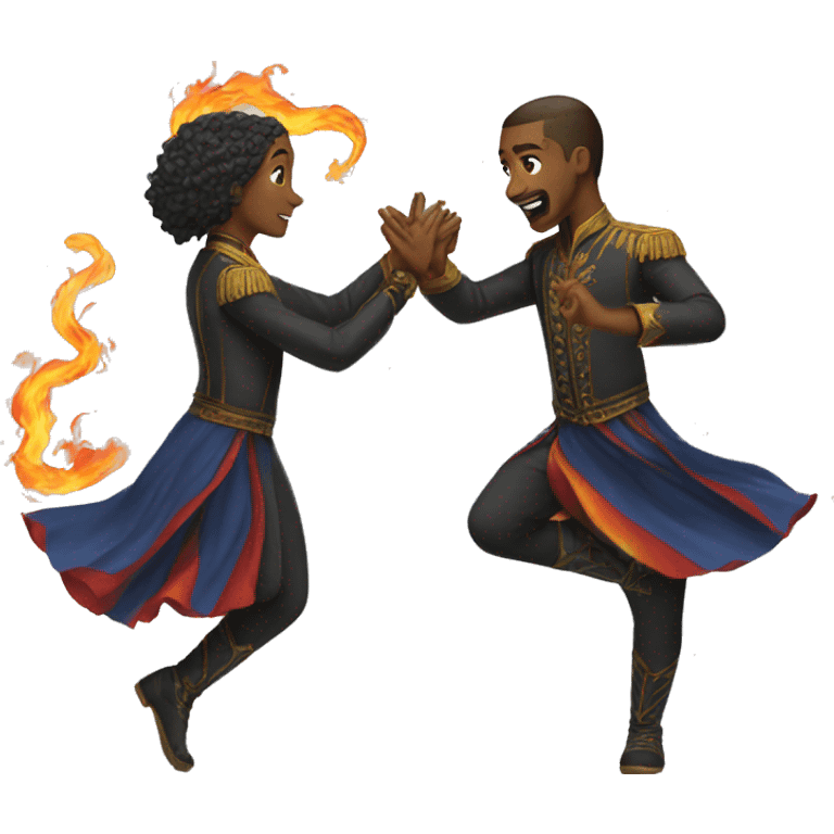 A dance if fire and ice emoji