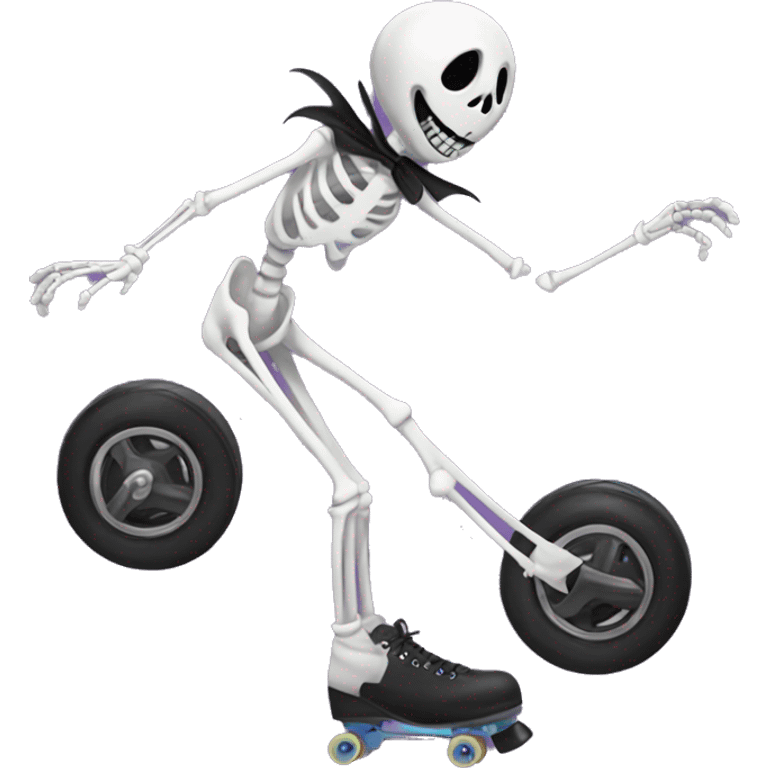 Jack skeleton roller skating emoji