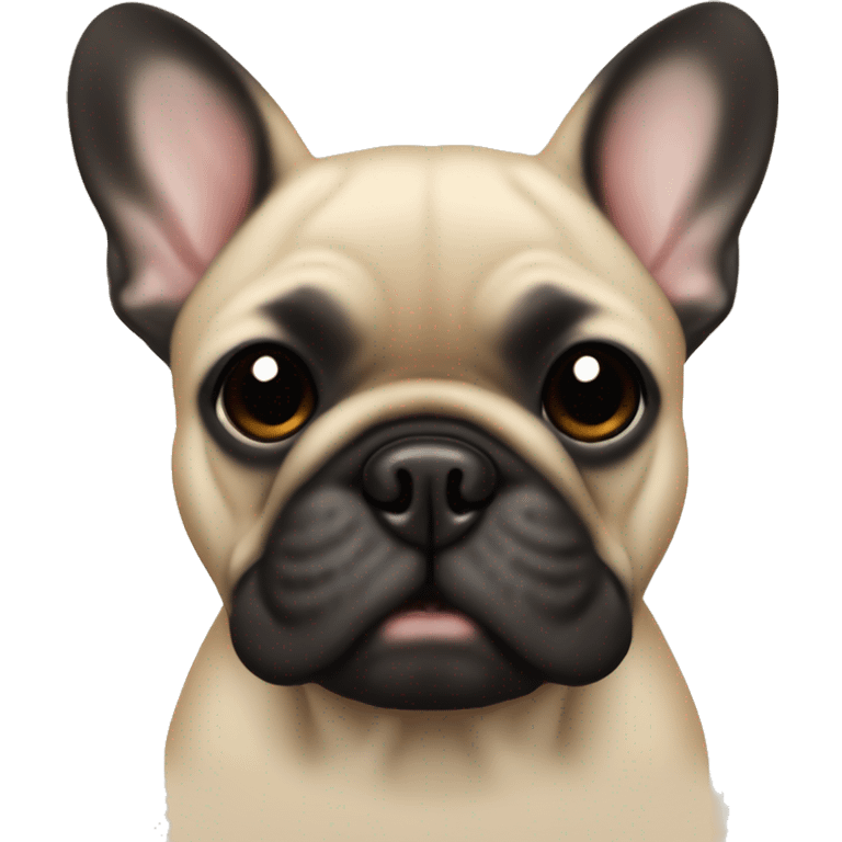 The French bulldog is beige with a black muzzle emoji