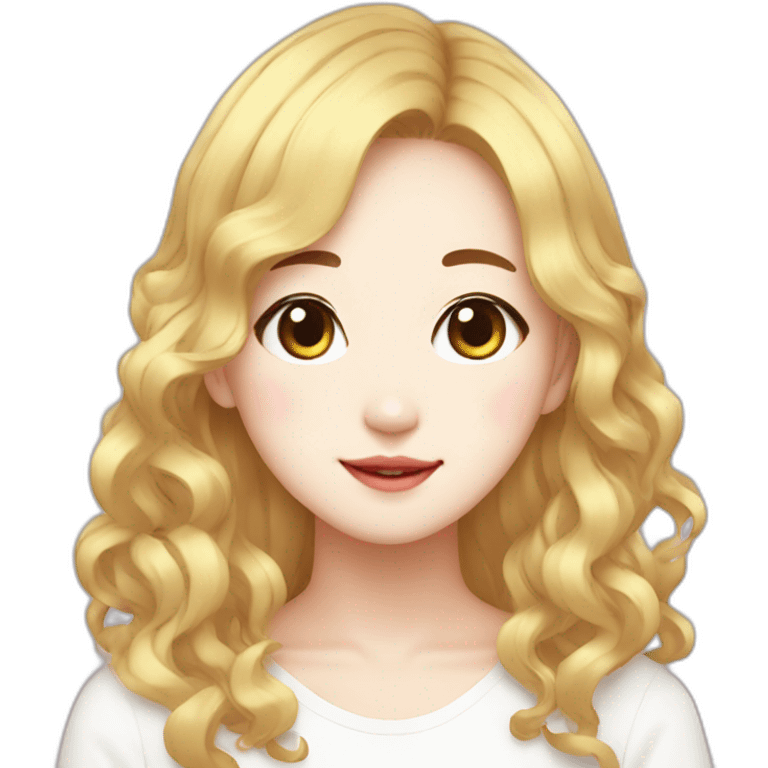 liz Korean idol cute Golden hair emoji