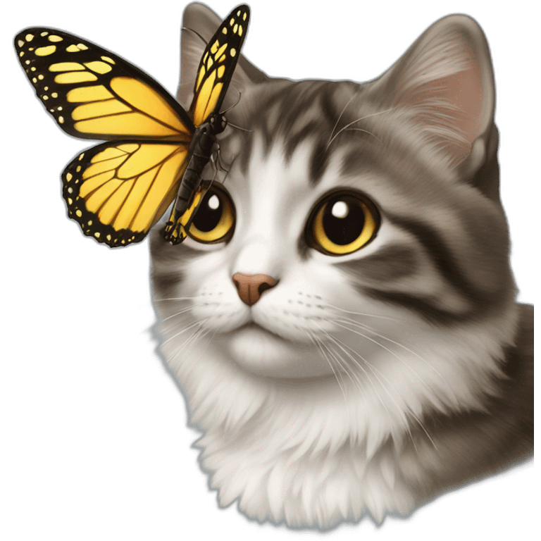 Chat et un papillon emoji