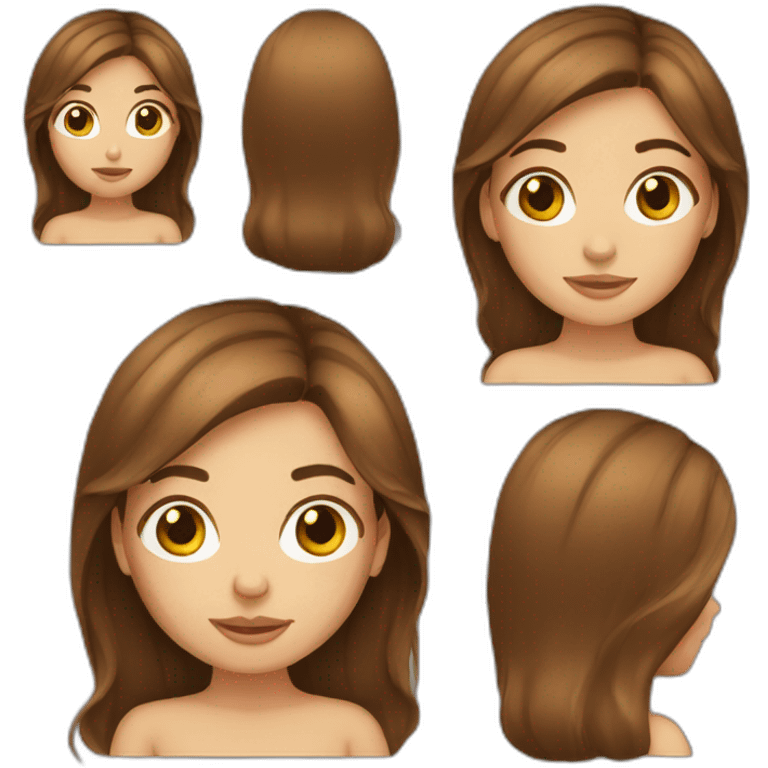 Girl long brown hair emoji