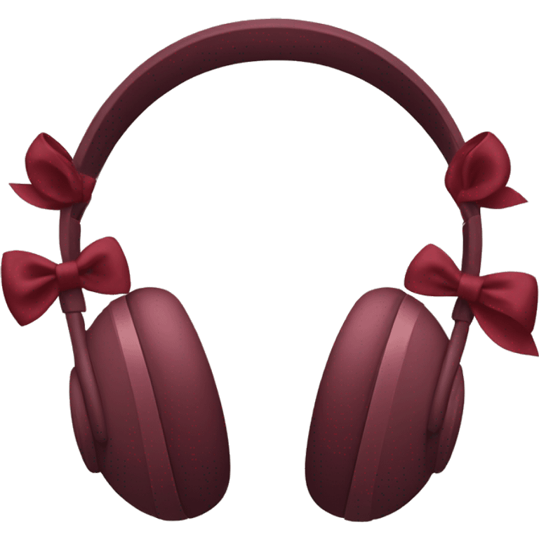 Apple headphones with burgundy bows emoji