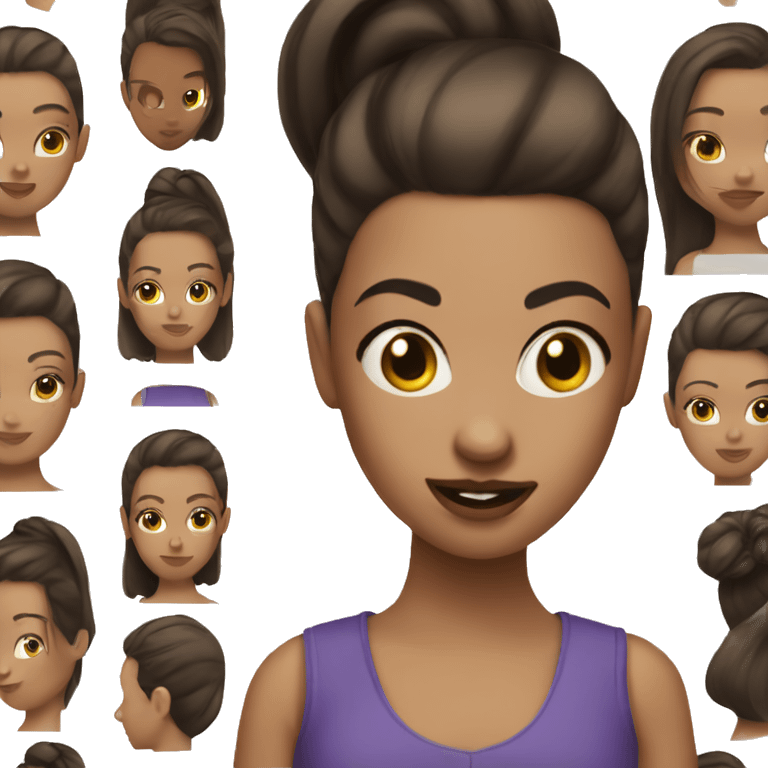 Brunette girl with slick back hair  emoji