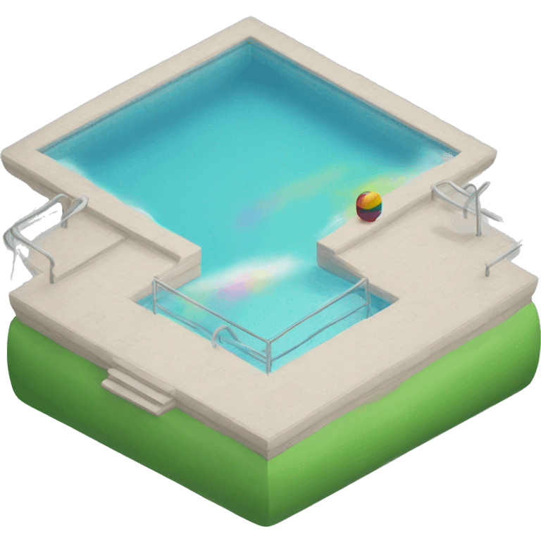 A pool thats rainbow emoji