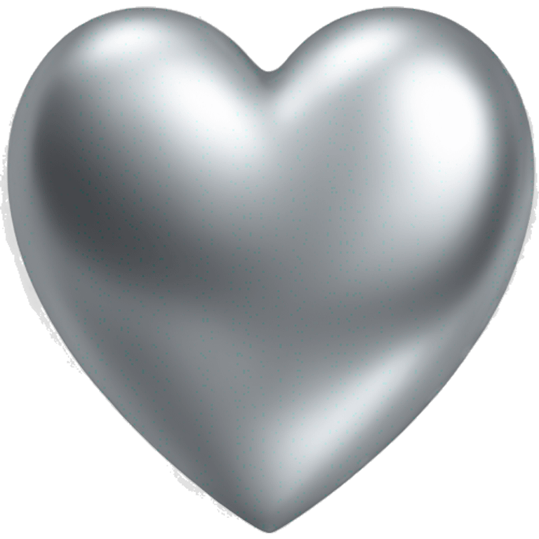 Polished silver heart emoji