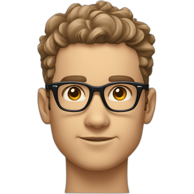 Garçon jawline cheveux très bouclés avec un taper fade et des lunette caree oakley emoji