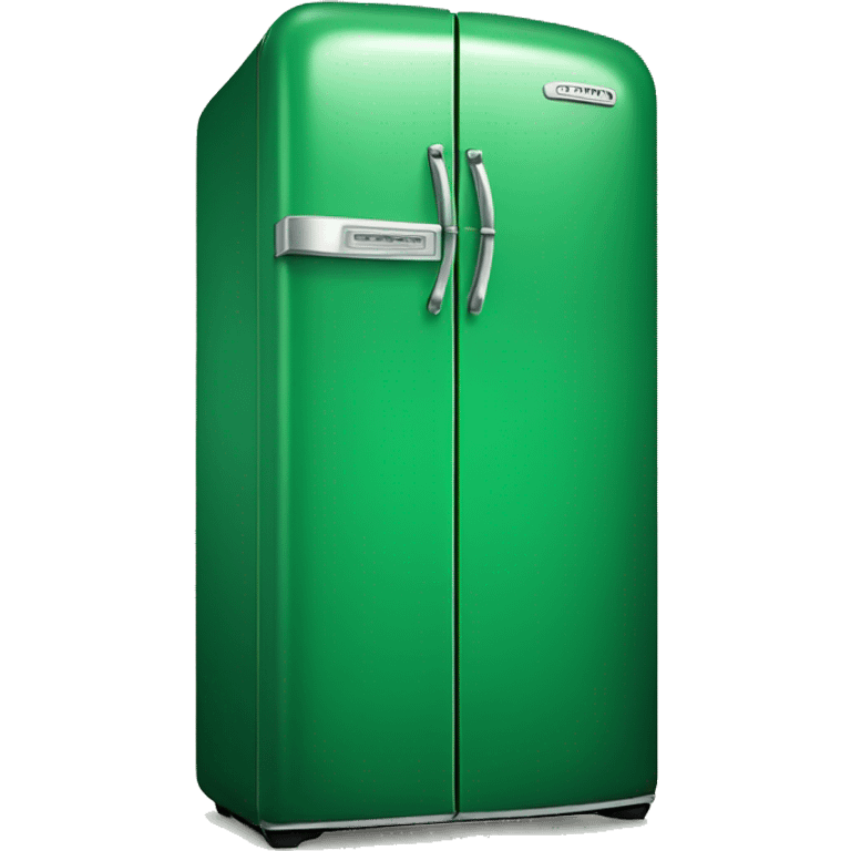 Realistic emerald green vintage fridge emoji