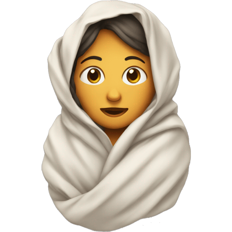 Lady in blanket  emoji