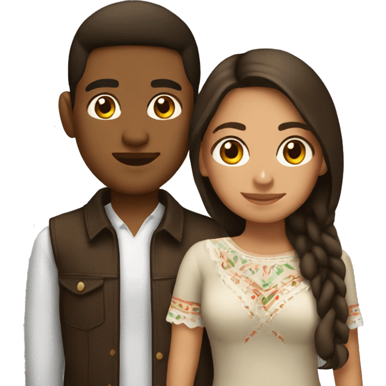 Mexican girl with brown boyfriend emoji