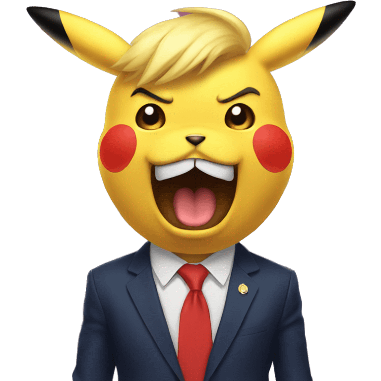 shocked donald trump as a pikachu emoji